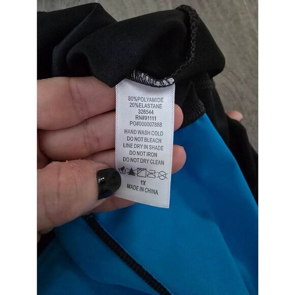 Women's Juno Active Tankini Swim Top Blue and Black Size 1x‎ - Picture 7 of 7